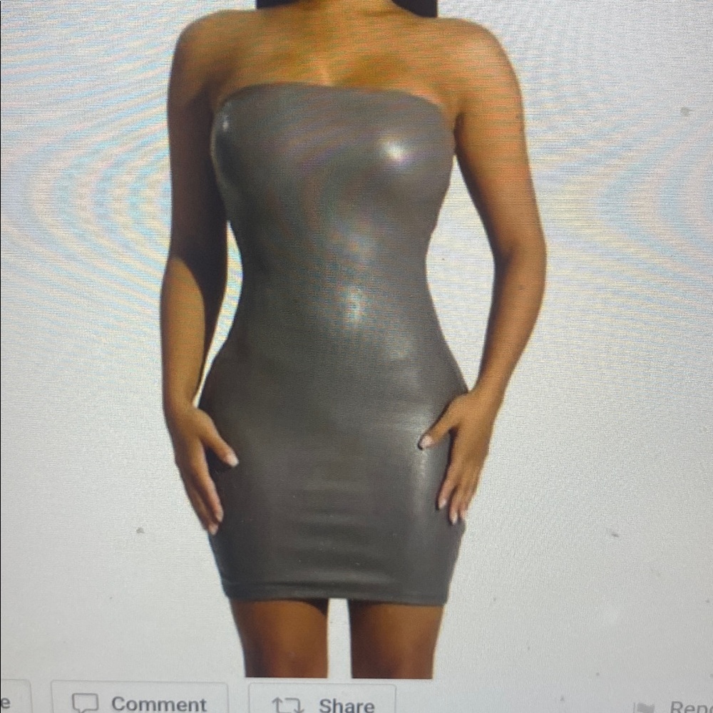 Naked Wardrobe Charcoal Gray Dress